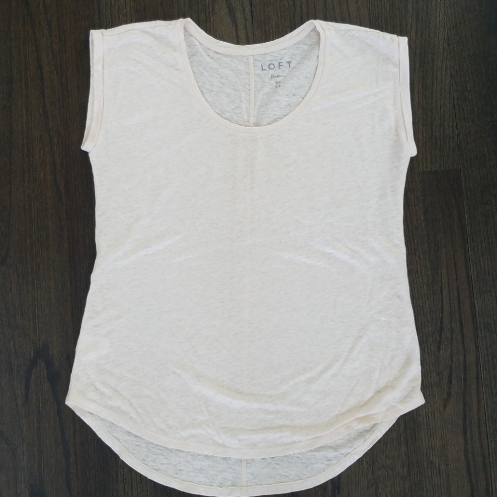 Ann Taylor Loft Linen Tee Metallic